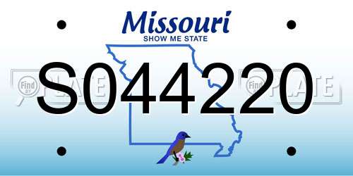S044220 Missouri License Plate