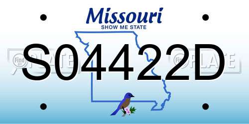 S04422D Missouri License Plate