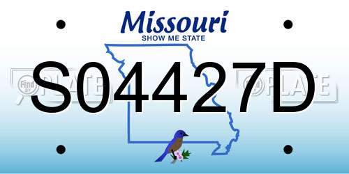 S04427D Missouri License Plate