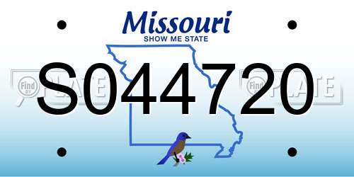 S044720 Missouri License Plate