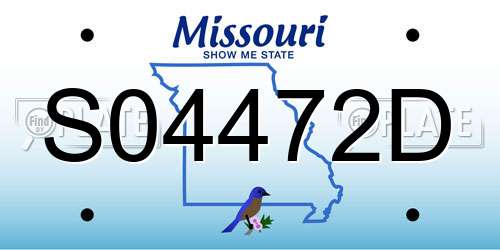 S04472D Missouri License Plate