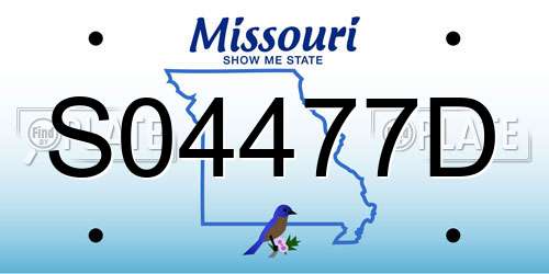 S04477D Missouri License Plate