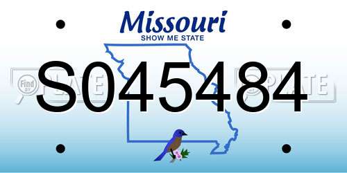 S045484 Missouri License Plate