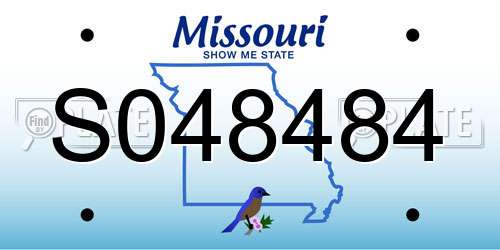 S048484 Missouri License Plate