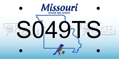 S049TS Missouri License Plate