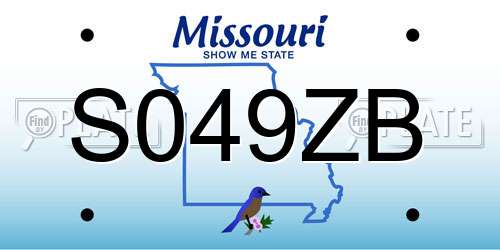 S049ZB Missouri License Plate