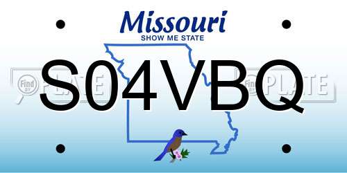S04VBQ Missouri License Plate
