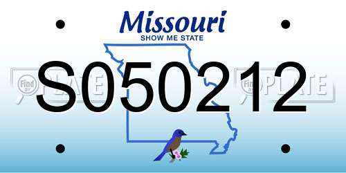 S050212 Missouri License Plate