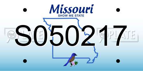 S050217 Missouri License Plate