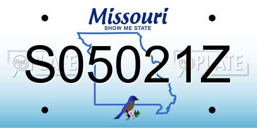 S05021Z Missouri License Plate