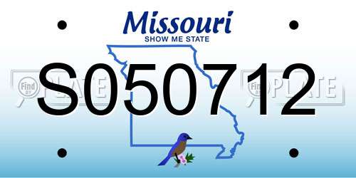 S050712 Missouri License Plate