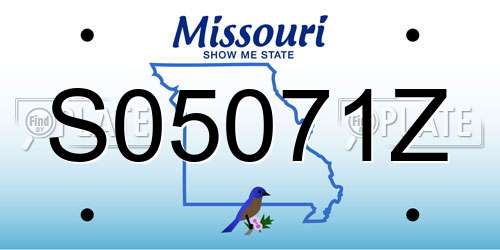 S05071Z Missouri License Plate