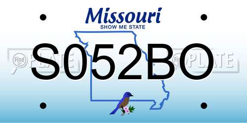 S052BO Missouri License Plate