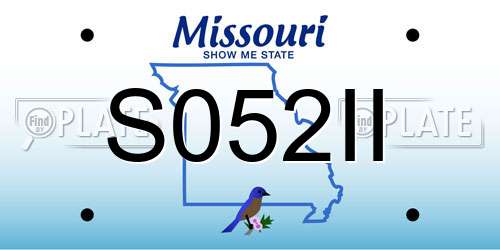 S052II Missouri License Plate