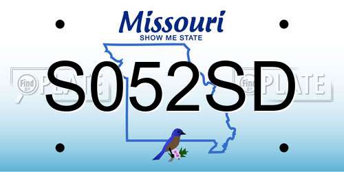 S052SD Missouri License Plate