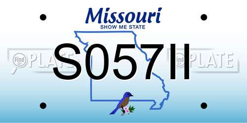 S057II Missouri License Plate