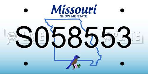 S058553 Missouri License Plate
