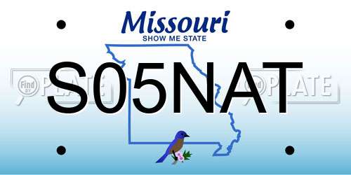 S05NAT Missouri License Plate