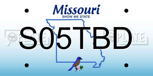 S05TBD Missouri License Plate