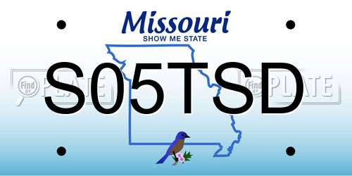 S05TSD Missouri License Plate
