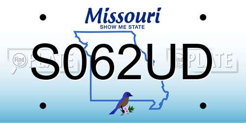 S062UD Missouri License Plate