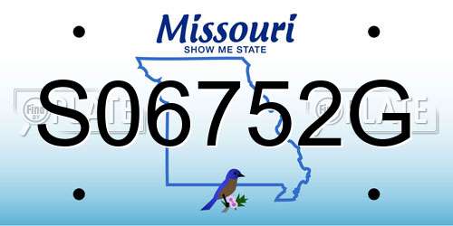 S06752G Missouri License Plate