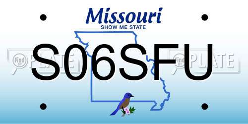 S06SFU Missouri License Plate