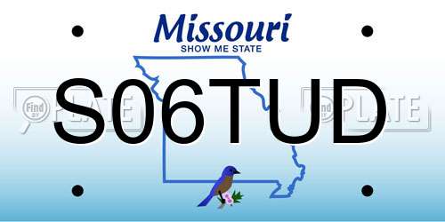S06TUD Missouri License Plate
