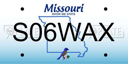 S06WAX Missouri License Plate