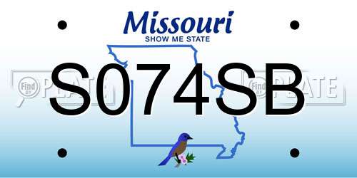 S074SB Missouri License Plate