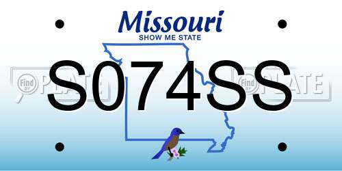 S074SS Missouri License Plate