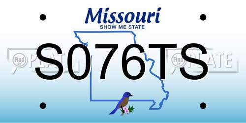 S076TS Missouri License Plate
