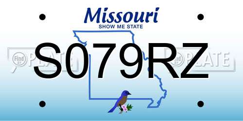 S079RZ Missouri License Plate