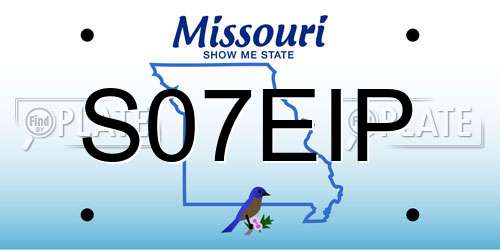 S07EIP Missouri License Plate