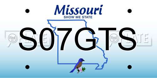 S07GTS Missouri License Plate