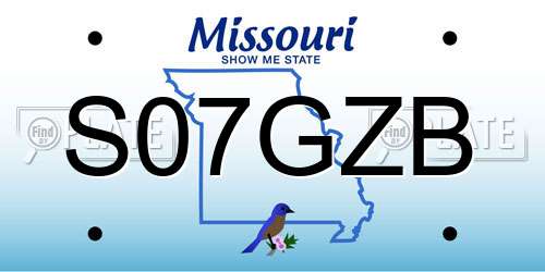 S07GZB Missouri License Plate