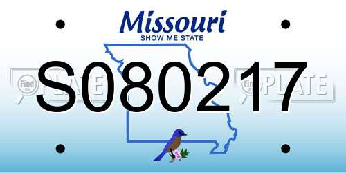S080217 Missouri License Plate