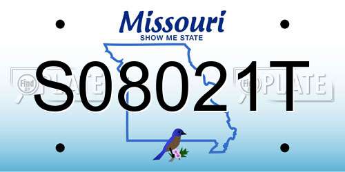 S08021T Missouri License Plate