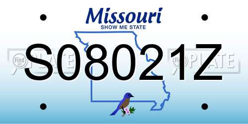 S08021Z Missouri License Plate