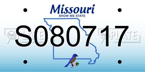 S080717 Missouri License Plate