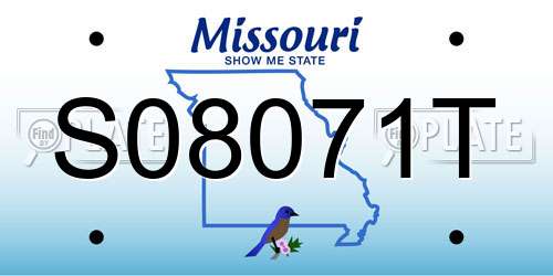 S08071T Missouri License Plate