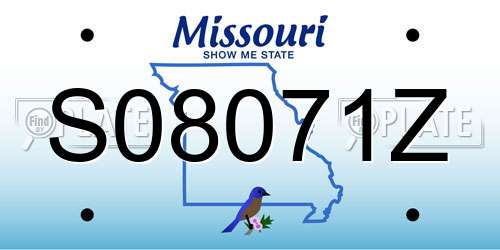 S08071Z Missouri License Plate