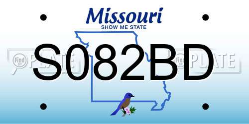 S082BD Missouri License Plate