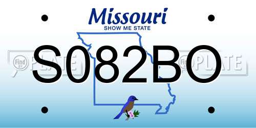 S082BO Missouri License Plate