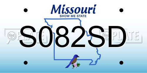 S082SD Missouri License Plate