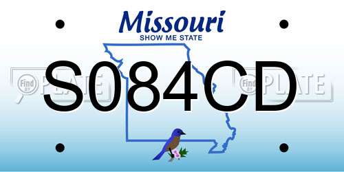 S084CD Missouri License Plate