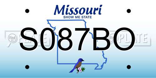 S087BO Missouri License Plate