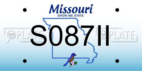 S087II Missouri License Plate