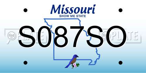 S087SO Missouri License Plate