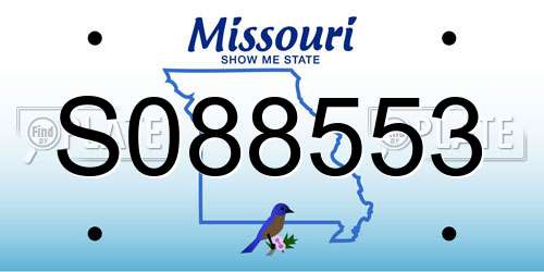 S088553 Missouri License Plate